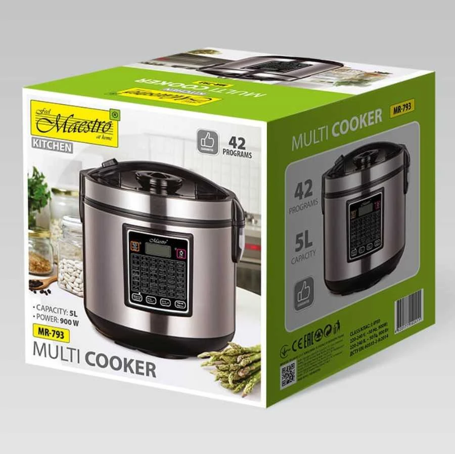 Maestro MR-793 multi cooker 5 L 900 W Juodas, Nerūdijantis plienas