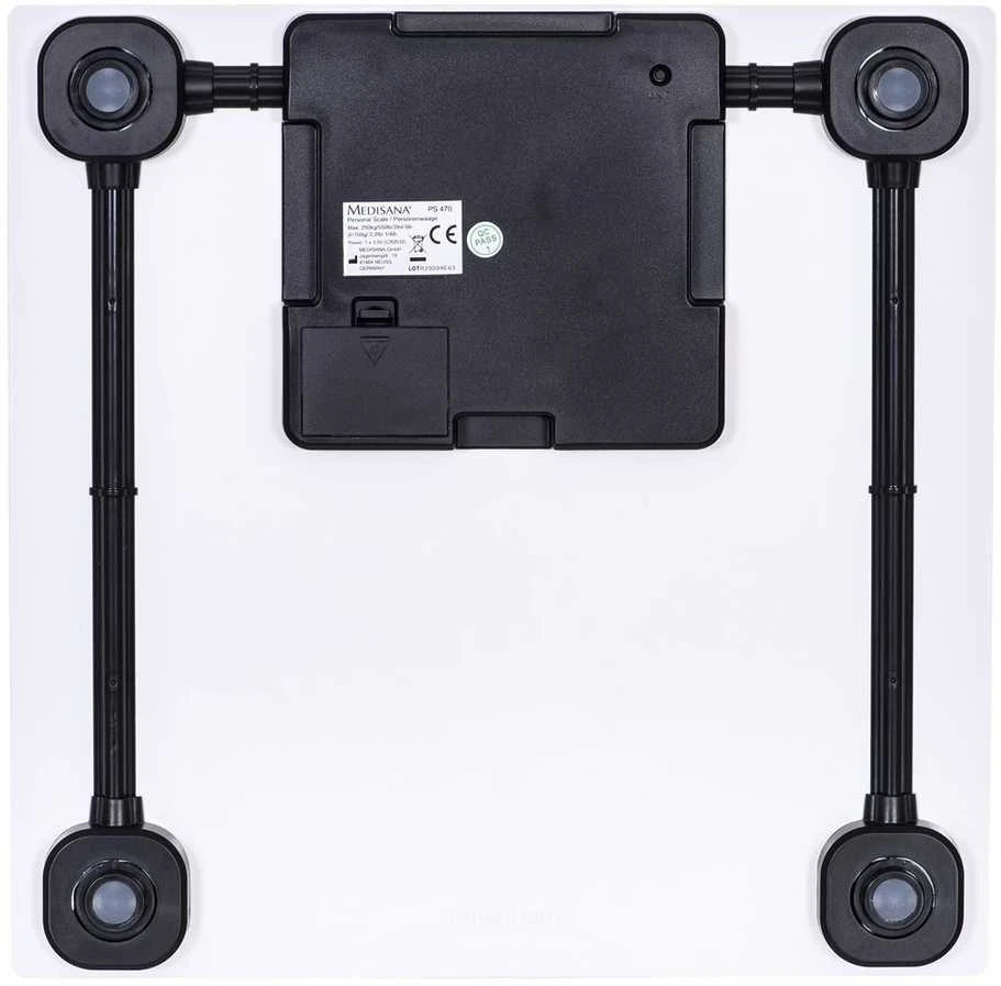 Medisana PS 470 XL vonios svarstyklės iki 250 kg | Perkrovos indikatorius | Baltos