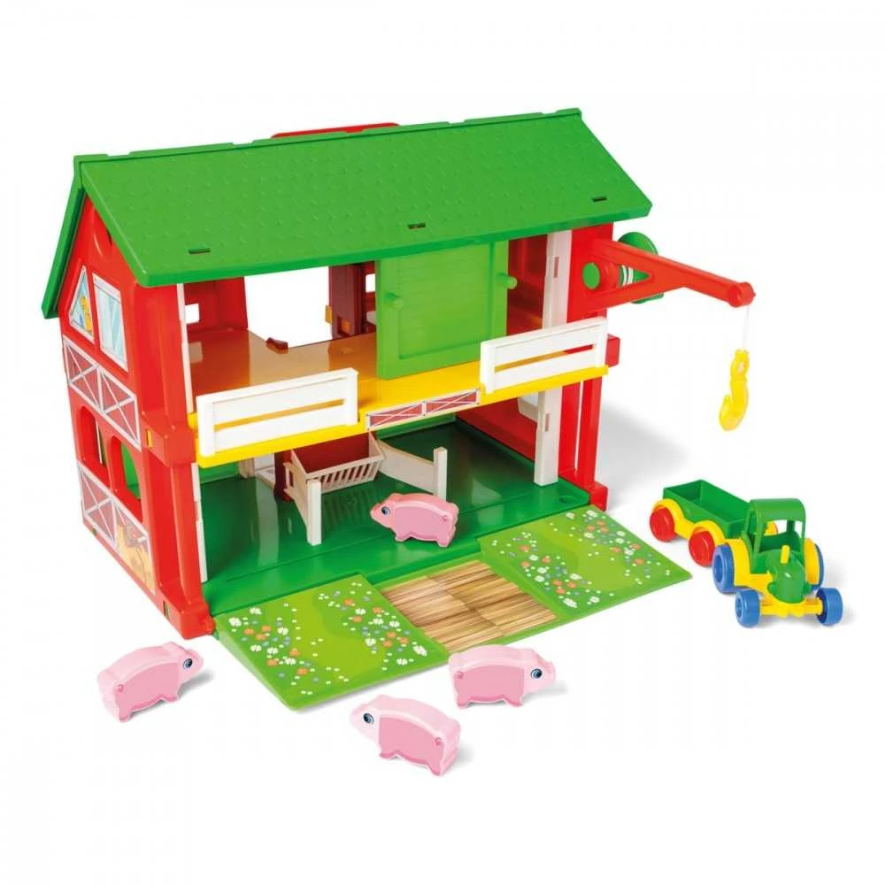 Wader Play House dviejų aukštų ferma su traktoriumi ir gyvūnais, nuo 3 metų