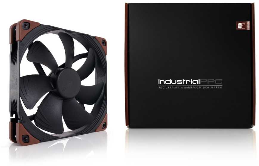 Noctua NF-A14 INDUSTRIALPPC-2000 PWM Kompiuterio dėklas Fan 14 cm Juodas, Brown 1 pc(s)