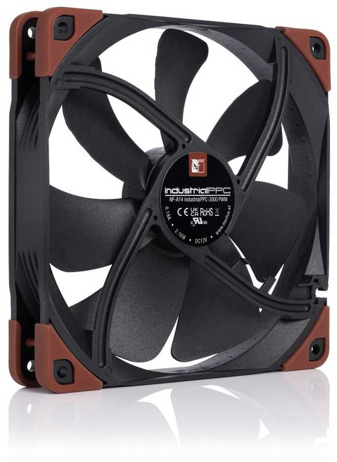 Noctua NF-A14 INDUSTRIALPPC-2000 PWM Kompiuterio dėklas Fan 14 cm Juodas, Brown 1 pc(s)