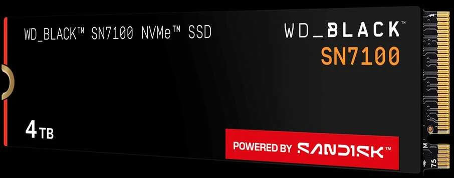 „Western Digital“ Juodas SN7100 4 TB M.2 PCI Express 4.0 NVMe 3D TLC NAND