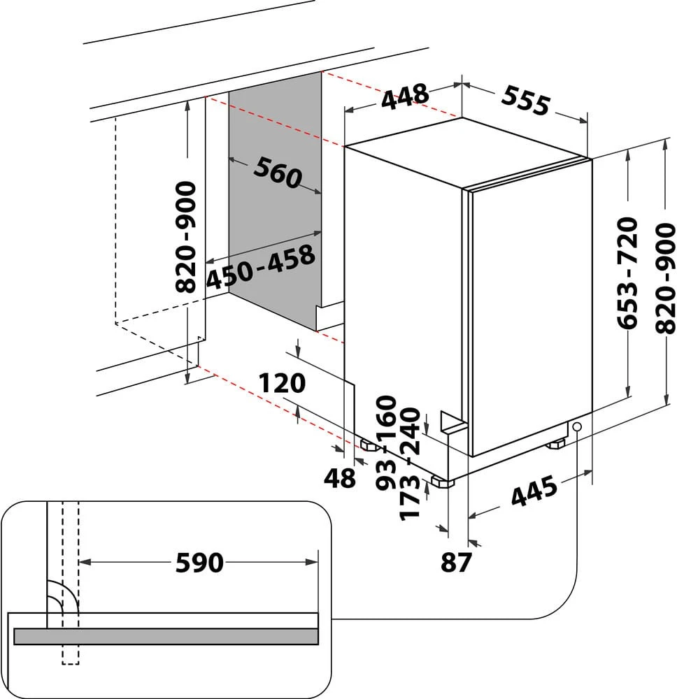 Indaplovė Whirlpool WSIO 3T223 PCE X
