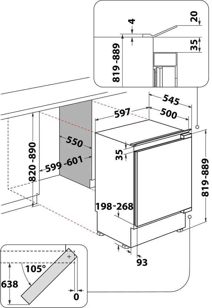 Whirlpool Šaldiklis Montuojama WBUFZ011