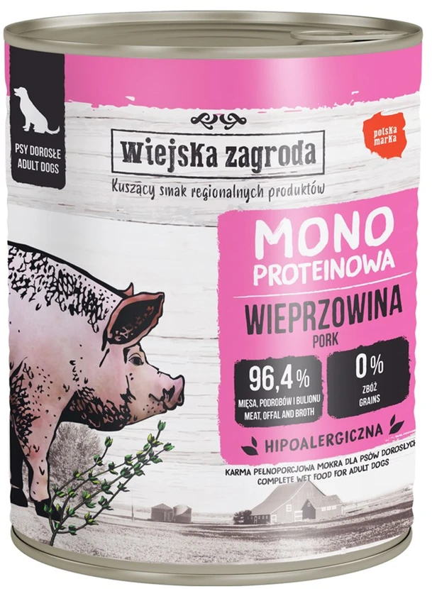 Wiejska Zagroda Monoproteininis su kiauliena 800g