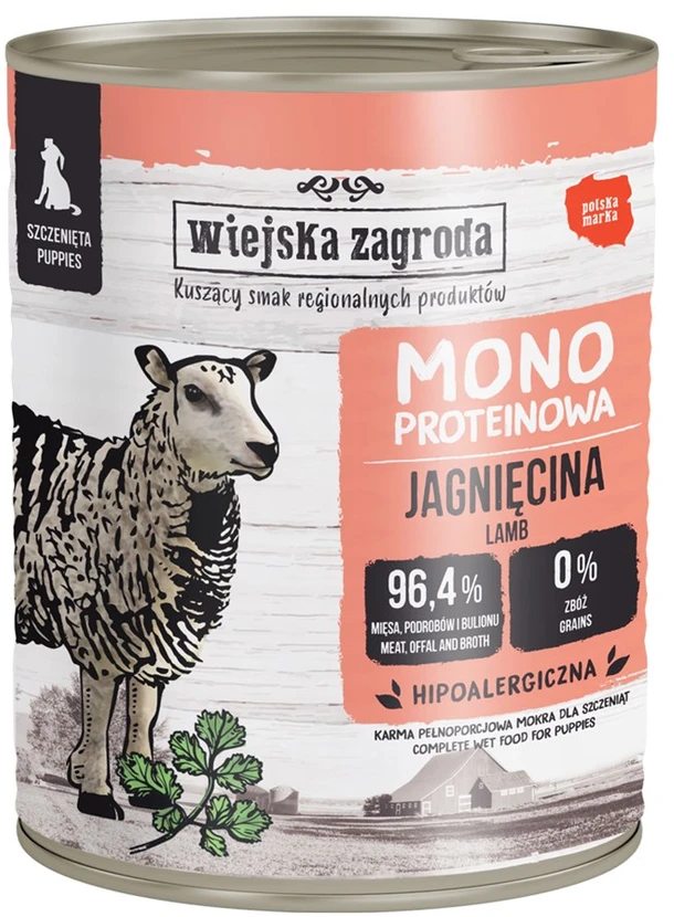Wiejska Zagroda Monoproteinas su ėriena 800g