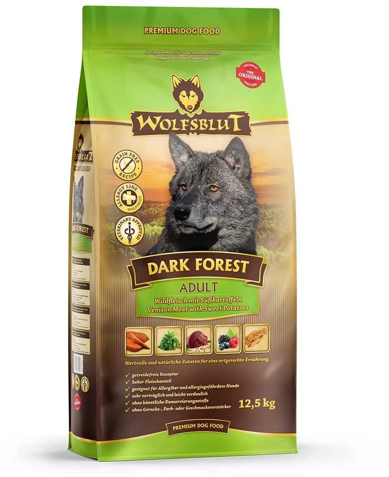 Šunų Maistas - WOLFSBLUT Dark Forest Venison Sausas 12.5kg Jautriems Skrandžiams