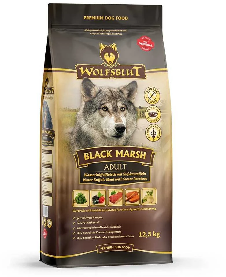 Wolfsblut - Šunų ėdalas - Juodosios pelkės - 12,5kg. - Su vandens buivolais
