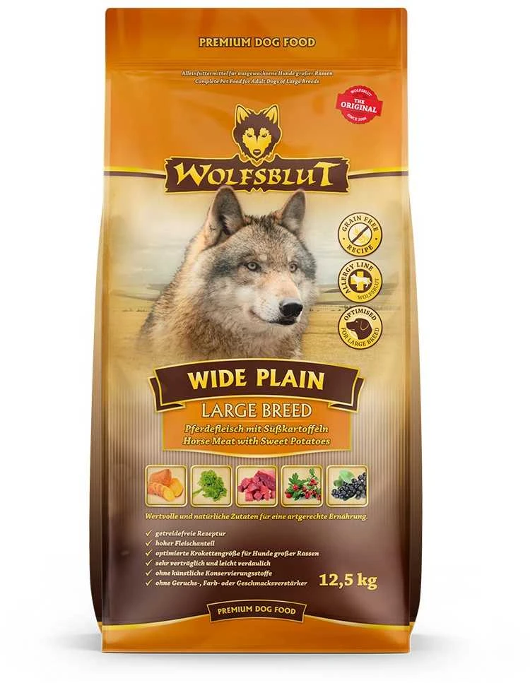 Šunų Maistas - WOLFSBLUT Wide Plain Large Breed Horse 12.5kg Be Grūdų