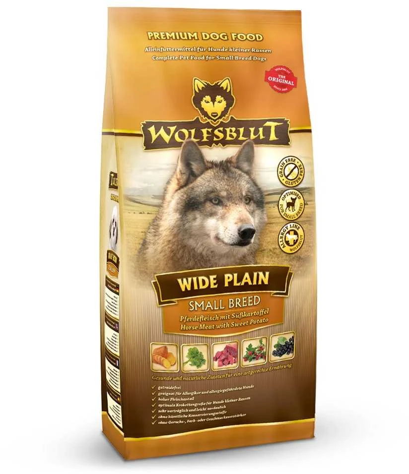 Šunų Maistas - WOLFSBLUT Wide Plain Small Breeds Horse su Saldžiosiomis Bulvėmis, 2kg