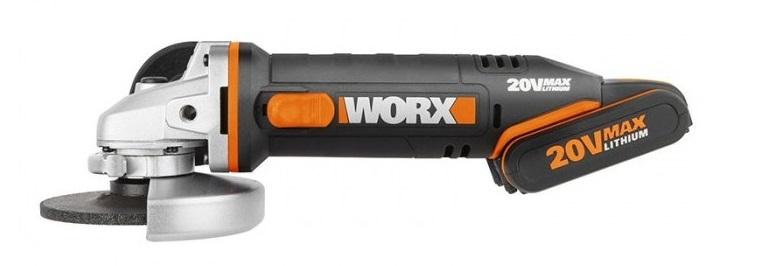 Kampinis šlifuoklis Worx WX803; 20 V; 1x4,0 Ah akum.