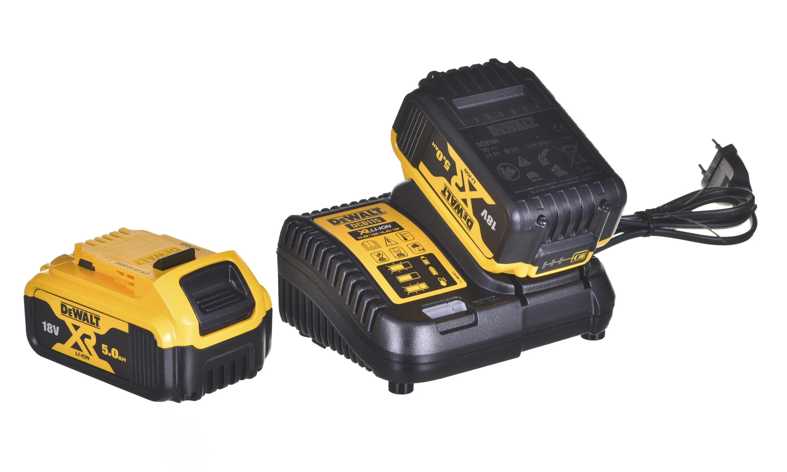 Akumuliatorinis siaurapjūklis DeWalt DCS334P2-QW; 18 V; 2x5,0 Ah akum.