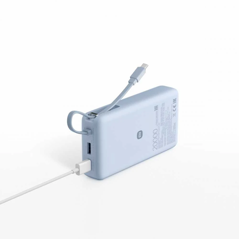„Xiaomi“ 67 W išorinė baterija 20000 (su integruotu laidu) | 20000 mAh | Ice Mėlyna