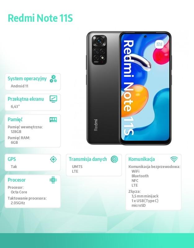 Išmanusis telefonas Xiaomi Redmi Note 11S, 6+128GB, grafito pilkos spalvos