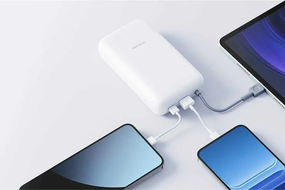 „Xiaomi“ išorinė baterija 20000mAh (integruotas laidas) | 20000 mAh | šviesiai pilka