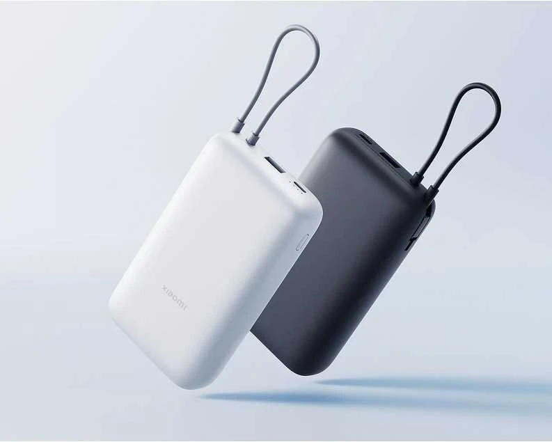 „Xiaomi“ išorinė baterija 20000mAh (integruotas laidas) | 20000 mAh | tamsiai pilka