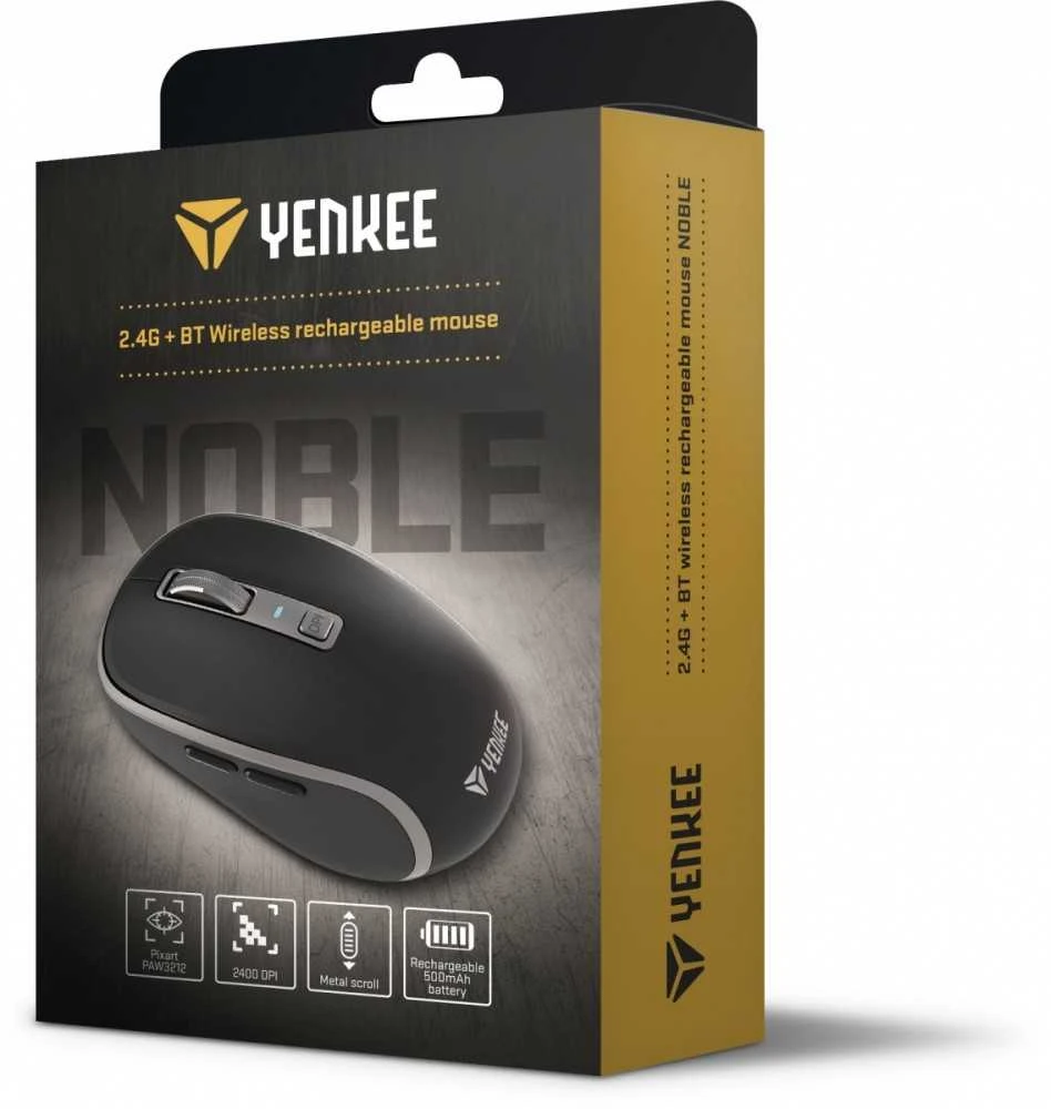 Yenkee Belaidė pelė dviguba wifi + 5 įkraunami bluetooth mygtukai