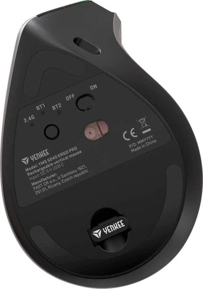 Yenkee Bevielė pelė pionowa dual 2,4ggz/bt5.0/bt3.0 akumulator