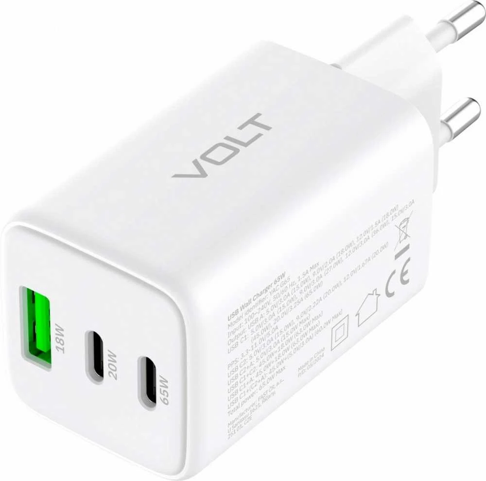 Yenkee Įkroviklis jungiama į tinklą 3xusb 65w 3,24a power delivery 3.0 qc4.0