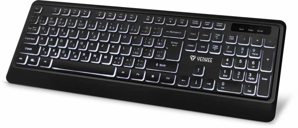 Yenkee Tyli USB klaviatūra su foniniu apšvietimu ir žemo profilio klavišais