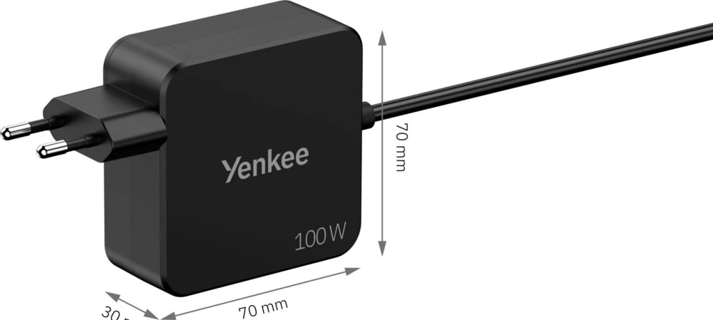 Yenkee Maitinimo šaltinis Įkroviklis 100w usb-c yau ntc100 pd 100w,kabelis 1.8m
