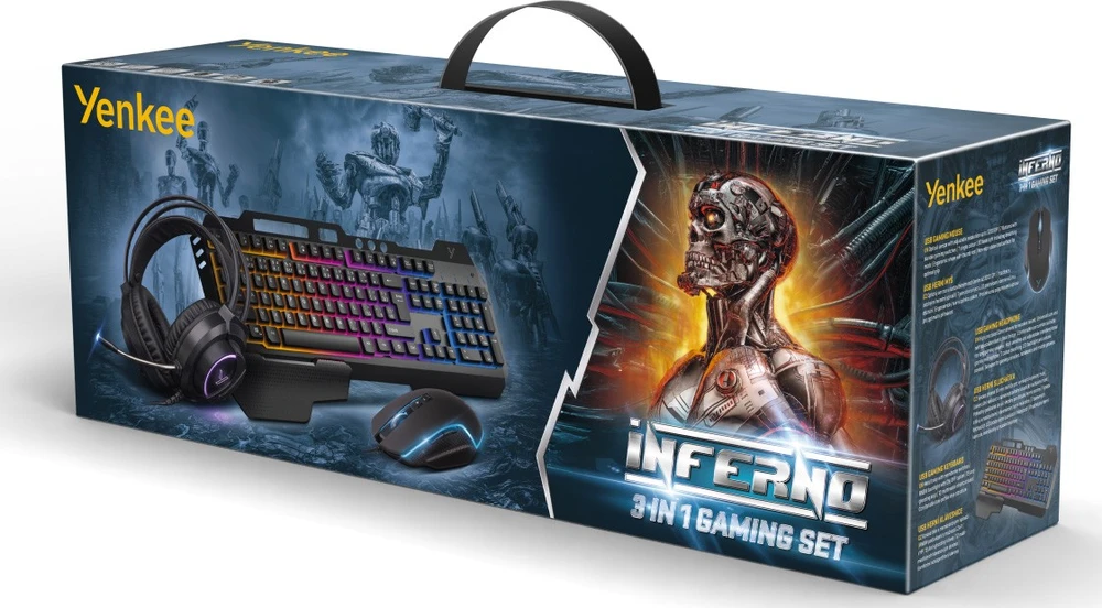Klaviatūra YGS 01 Rinkinys žaidimams 3 in 1 INFERNO YENKEE