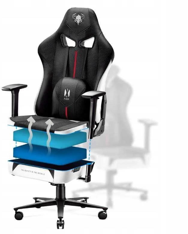 Žaidimų kėdė Diablo X-Player 2.0, spalva: juoda/balta, dydis: normalus