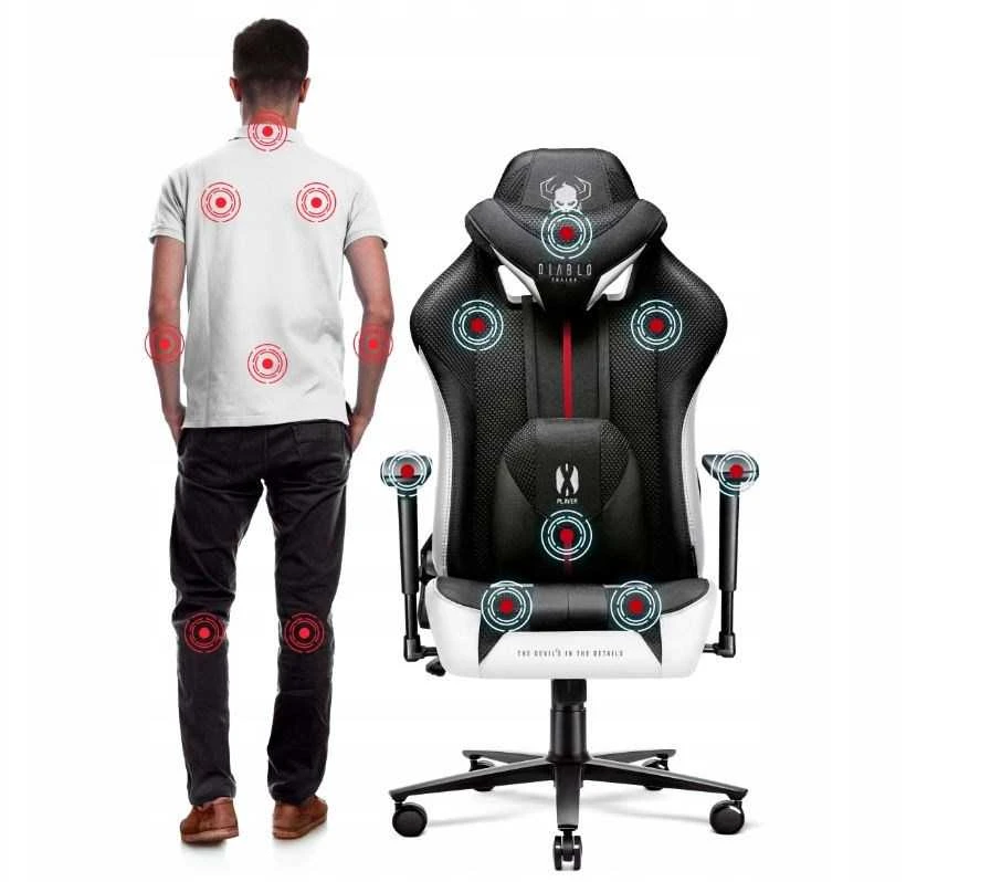 Žaidimų kėdė Diablo X-Player 2.0, spalva: juoda/balta, dydis: normalus