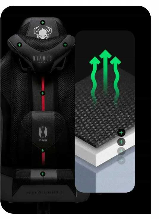 Žaidimų kėdė Diablo X-Player 2.0, spalva: juoda/balta, dydis: normalus