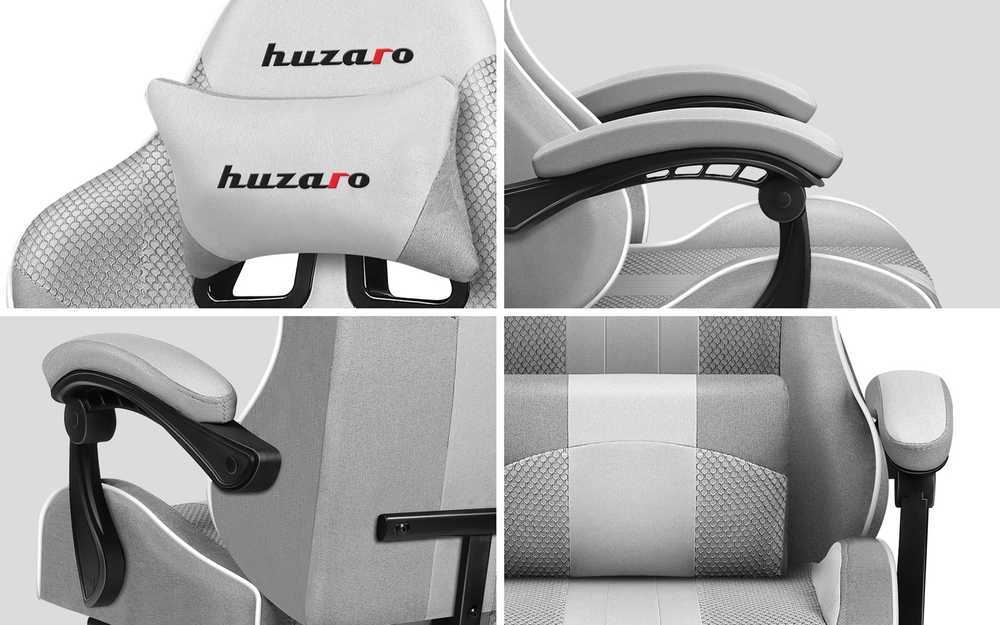 Žaidimų kėdė Huzaro Force 4.7, Baltos/Pilkos spalvos