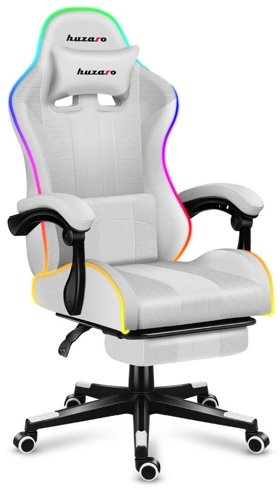Žaidimų kėdė Huzaro Force 4.7 RGB, Baltos spalvos