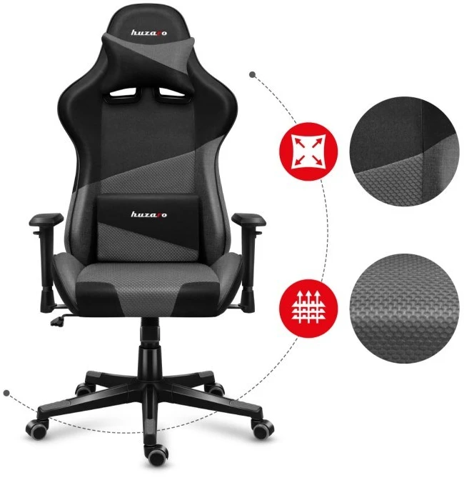 HUZARO FORCE 6.2 Pilkas Mesh Gaming Armfair