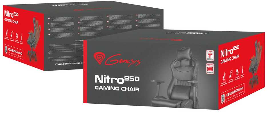 Žaidimų kėdė Genesis Nitro 950 Gaming Chair, Juoda