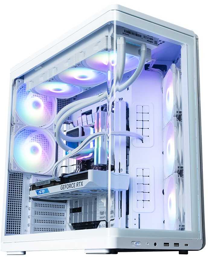 Zalman P60 vidutinio dydžio bokšto korpusas su 5 ARGB ventiliatoriais, baltas