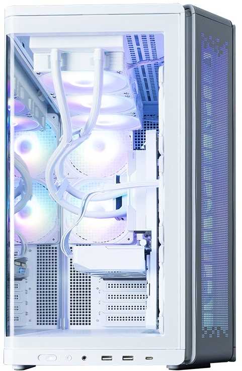 Zalman P60 vidutinio dydžio bokšto korpusas su 5 ARGB ventiliatoriais, baltas
