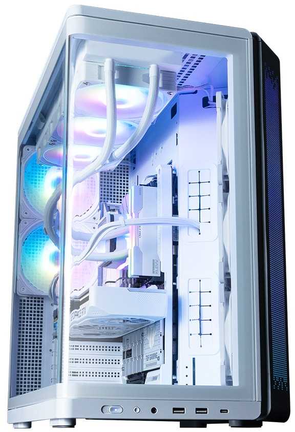 Zalman P60 vidutinio dydžio bokšto korpusas su 5 ARGB ventiliatoriais, baltas