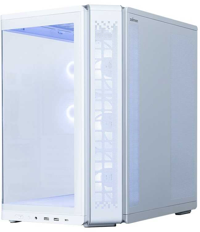 Zalman P60 vidutinio dydžio bokšto korpusas su 5 ARGB ventiliatoriais, baltas