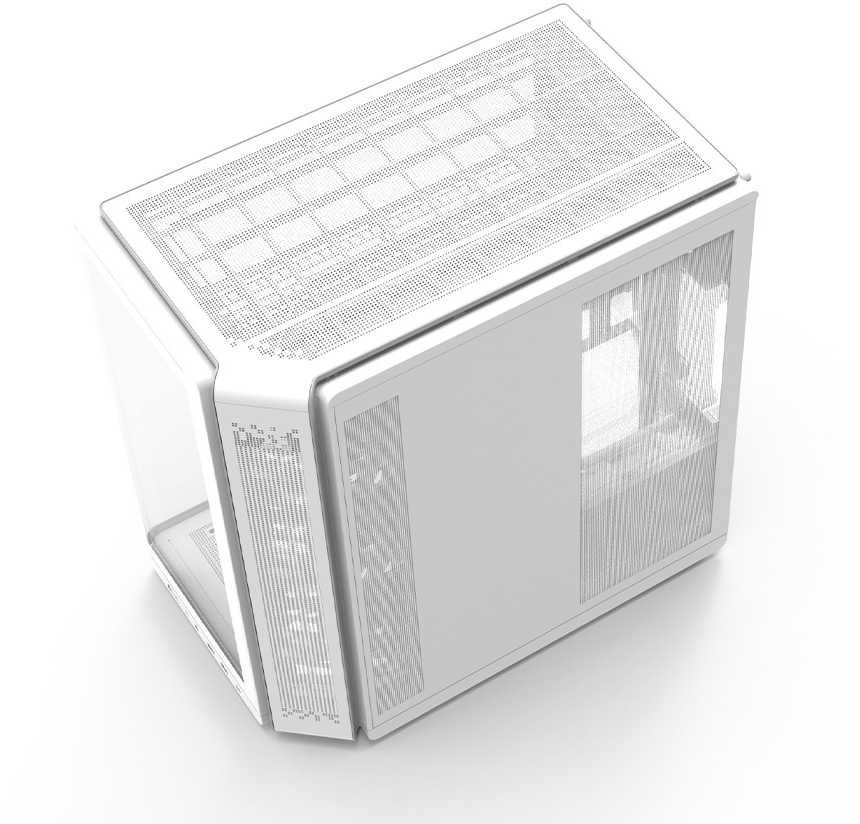 Zalman P60 vidutinio dydžio bokšto korpusas su 5 ARGB ventiliatoriais, baltas