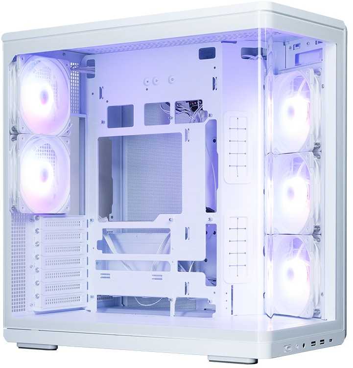 Zalman P60 vidutinio dydžio bokšto korpusas su 5 ARGB ventiliatoriais, baltas