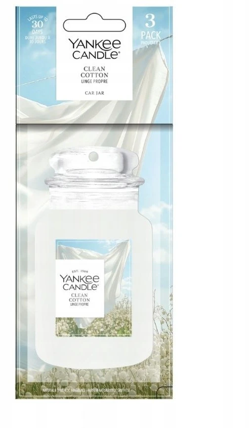 Yankee Candle Clean Cotton Car Jar rinkinys