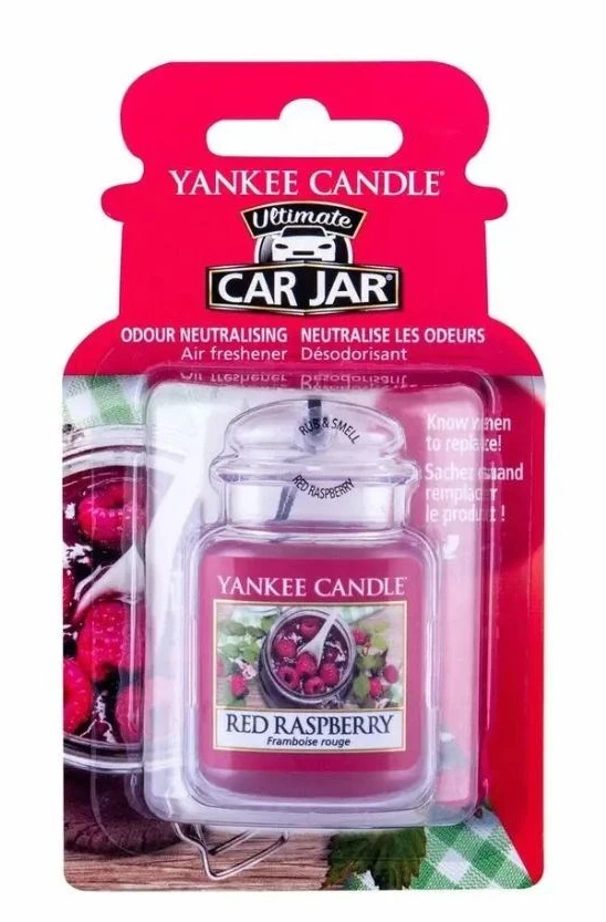 Yankee Candle Raudona Raspberry Car Jar Ultimate oro gaiviklis automobiliui, 24 g