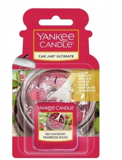 Yankee Candle Raudona Raspberry Car Jar Ultimate oro gaiviklis automobiliui, 24 g