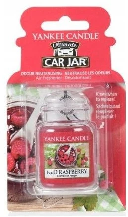 Yankee Candle Raudona Raspberry Car Jar Ultimate oro gaiviklis automobiliui, 24 g