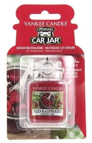 Yankee Candle Raudona Raspberry Car Jar Ultimate oro gaiviklis automobiliui, 24 g