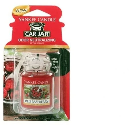 Yankee Candle Raudona Raspberry Car Jar Ultimate oro gaiviklis automobiliui, 24 g