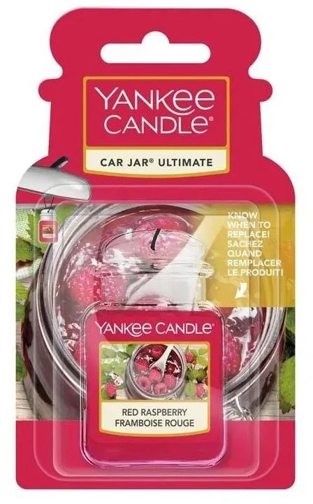 Yankee Candle Raudona Raspberry Car Jar Ultimate oro gaiviklis automobiliui, 24 g