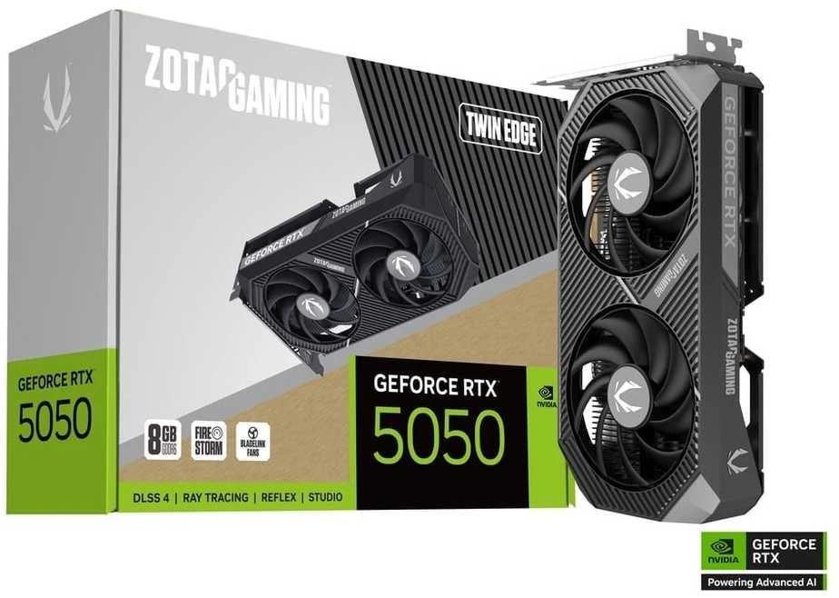 Vaizdo plokštė Zotac ŽAIDIMŲ VAIZDO KARTOGRAMA „GeForce RTX 5050 Twin Edge“ NVIDIA 8 GB GDDR6
