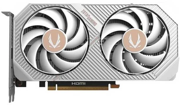 „Zotac“ žaidimų vaizdo plokštė „GeForce RTX 5060 Twin Edge OC“, balta