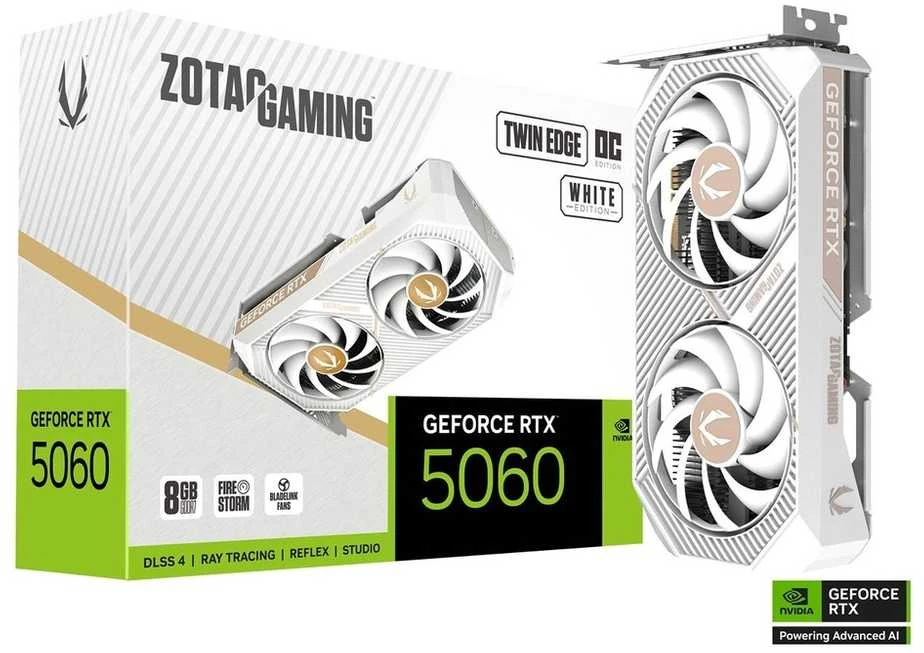 Vaizdo plokštė „Zotac GAMING GeForce RTX 5060 Twin Edge OC Baltas Edition“ NVIDIA 8 GB GDDR7