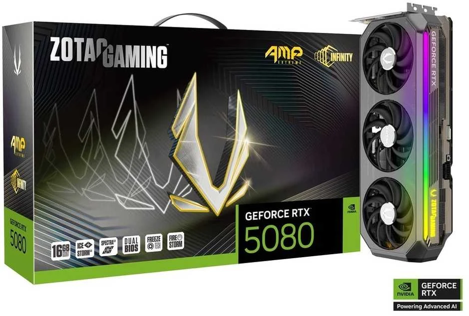 „Zotac Gaming“ vaizdo plokštė „GeForce RTX 5080 16GB Amper Extreme Infinity“